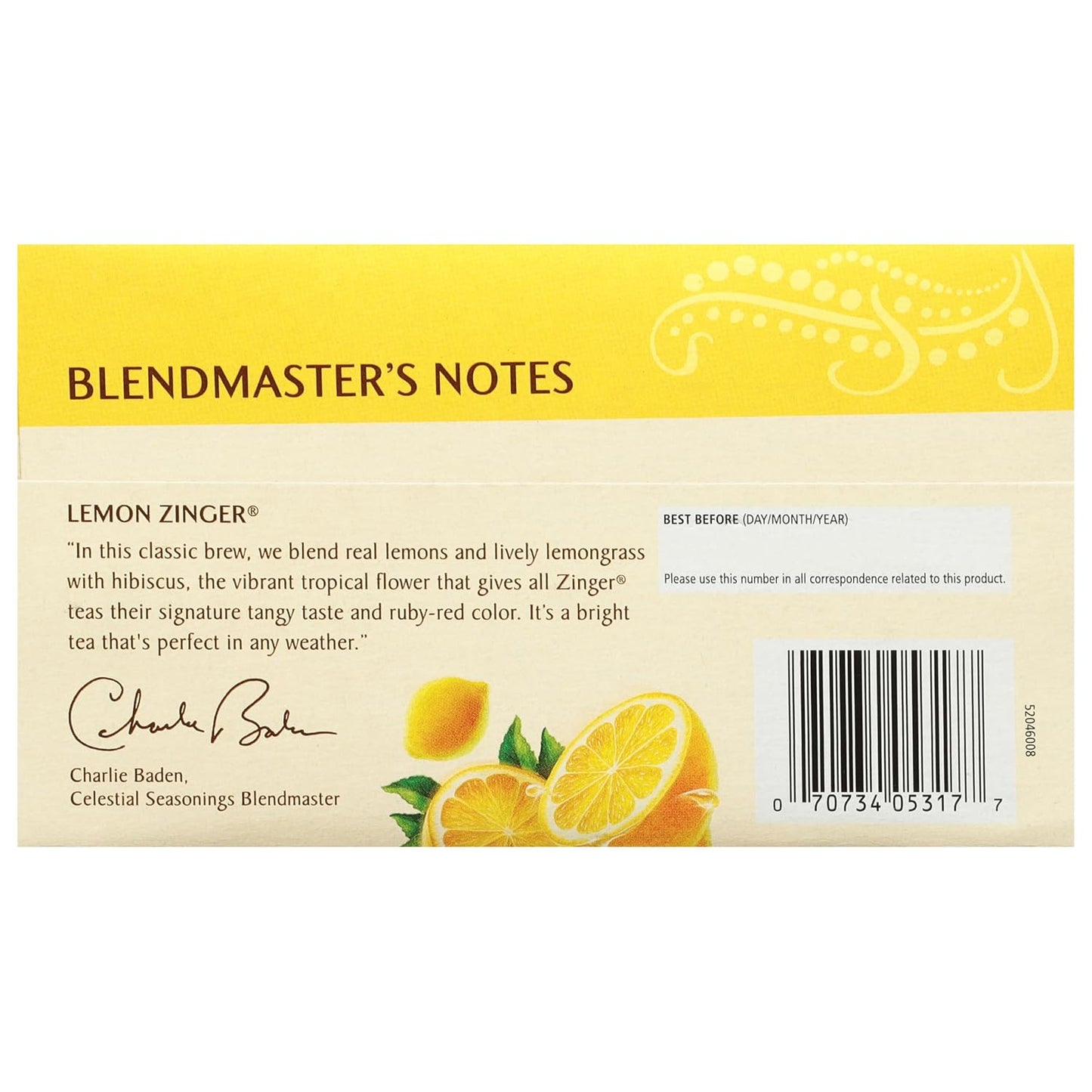 Celestial Seasonings Raspberry Zinger Herbal Tea, Caffeine Free, 20 Tea Bags Box