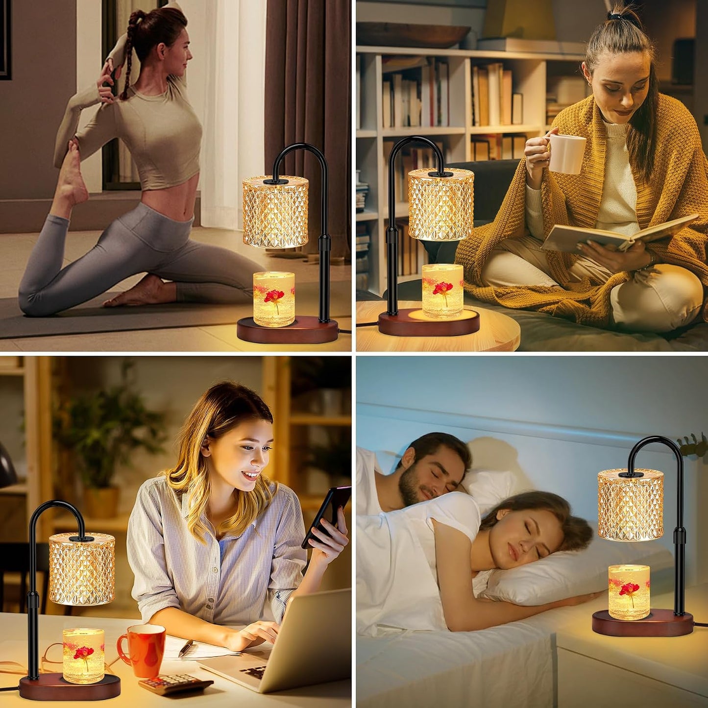 ZENLEA Candle Warmer Lamp with Timer, Candle Lamp with Dimmer, Wax Warmer Height Adjustable for Home Decor, Wax Melt Warmer for Scented Candles