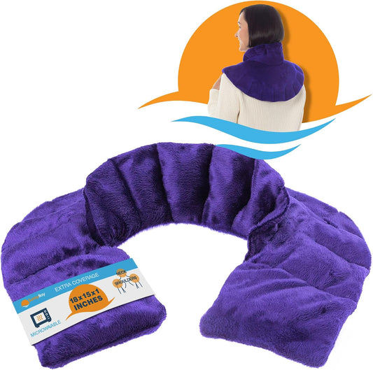 SunnyBay Weighted Heating Pad, Neck and Shoulder Wrap, Upper Back, Purple