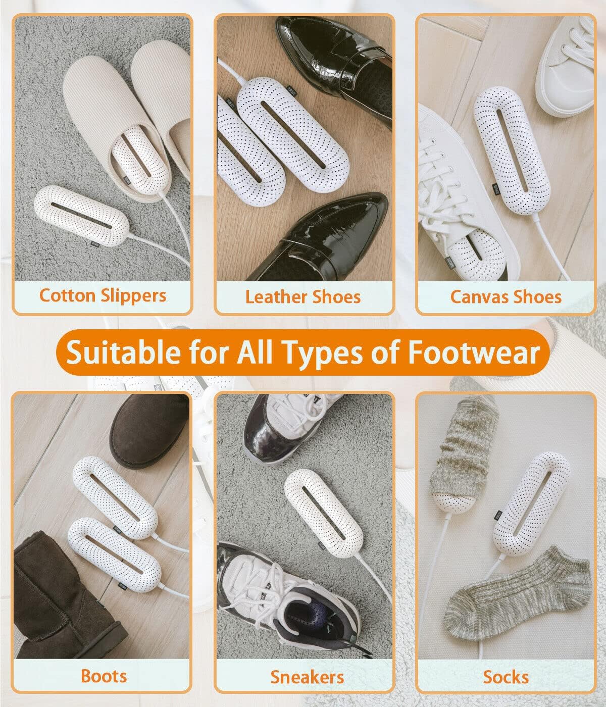 Electric Shoe Dryer, Ski Boots Dryer, Shoe & Boot Warmer for Sweaty Sneakers Trainer Shoes with 3/6/9 Hours Timer