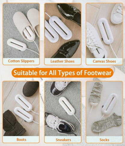 Electric Shoe Dryer, Ski Boots Dryer, Shoe & Boot Warmer for Sweaty Sneakers Trainer Shoes with 3/6/9 Hours Timer