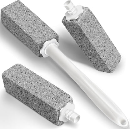W&E Choice Toilet Pumice Stone 4 Pack, Pumice Stone for Bathtub Cleaning with Extra Long Handle, Toilet Brush for Cleaning Toilets, Bathtubs, Grills, Swimming Pools, Sinks