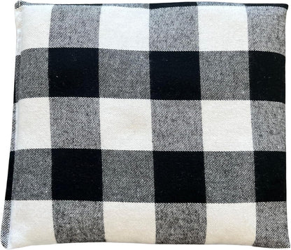 HOME COMFORT Black Plaid Regular Therapeutic Microwavable Heating & Cooling Pad – Natural Rice Pack (10x7 inches)