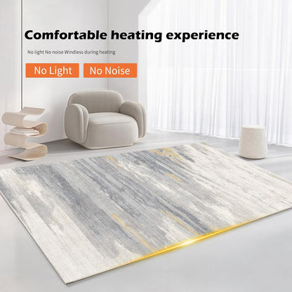 Electric Heated Carpet 35x55in Soft Plush Heating Rug 450W CX | Instant Warmth in 30s, 60 Heat Levels 12h Timer, Energy Efficient Safety Protection Ideal for Home Office Playroom 120V
