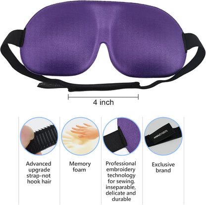 Sleep Mask SleepFun Invisible Alar Deep Orbit 3D Eye Mask Ultra Lightweight & Comfortable Sleeping Mask for Travel, Nap, Shift Works, Black & Blue