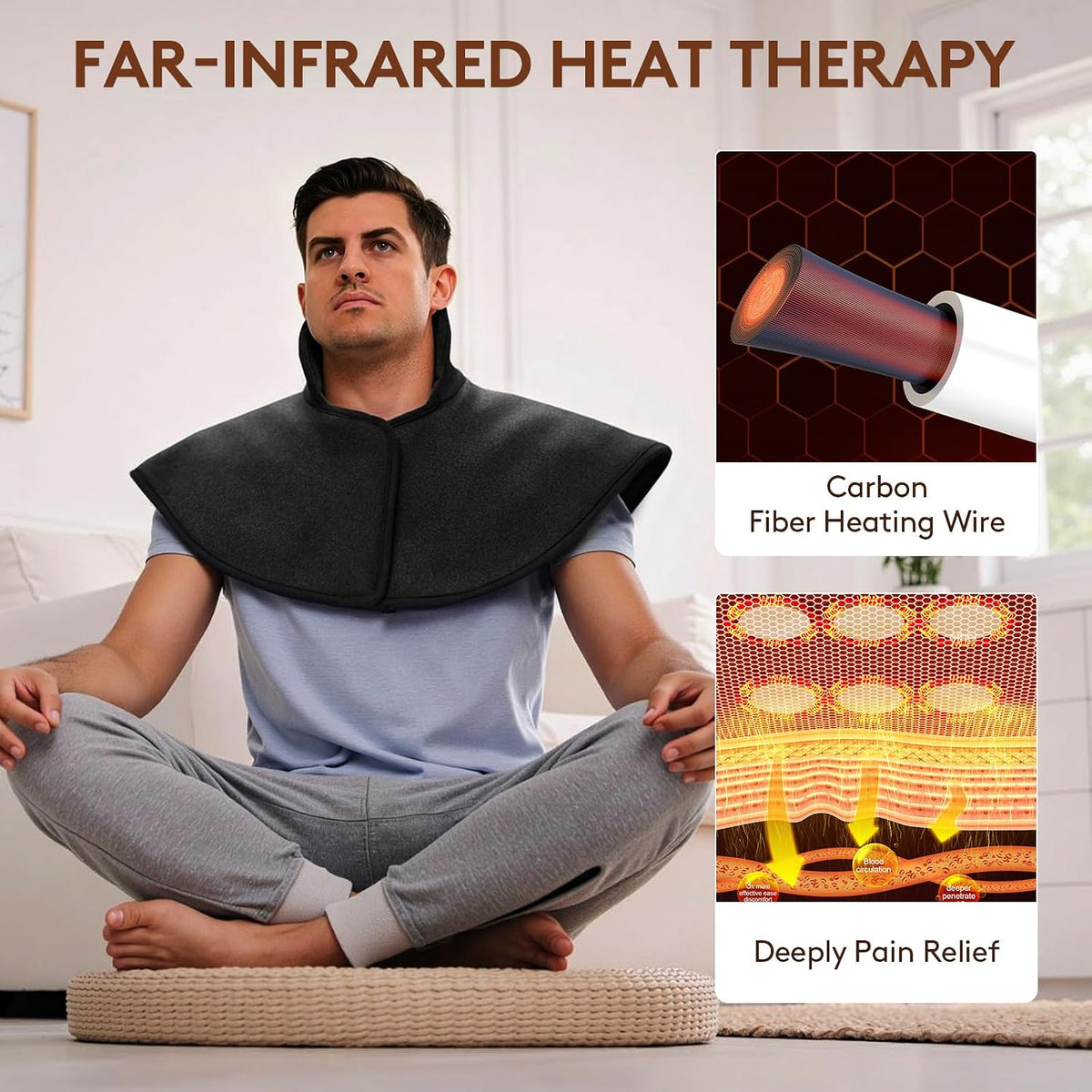 UTK Far Infrared Heating Pad for Neck and Shoulder and Back Pain Relief