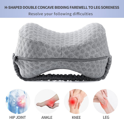 Side Sleeper Heart-Shaped Knee Pillow, Memory Foam Leg Positioning Pillow, Ergonomic Design, Perfect for Side Sleepers and Pregnant Women, Relieve Body Aches and Pains (Gray)