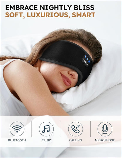 MUSICOZY Sleep Headphones Breathable Bluetooth 5.4 Headband 3D Sleeping Headphones, Wireless Eye Mask Earbuds Earphones for Side Sleeper Office Air Travel Cool Tech Gadgets Unique Gifts