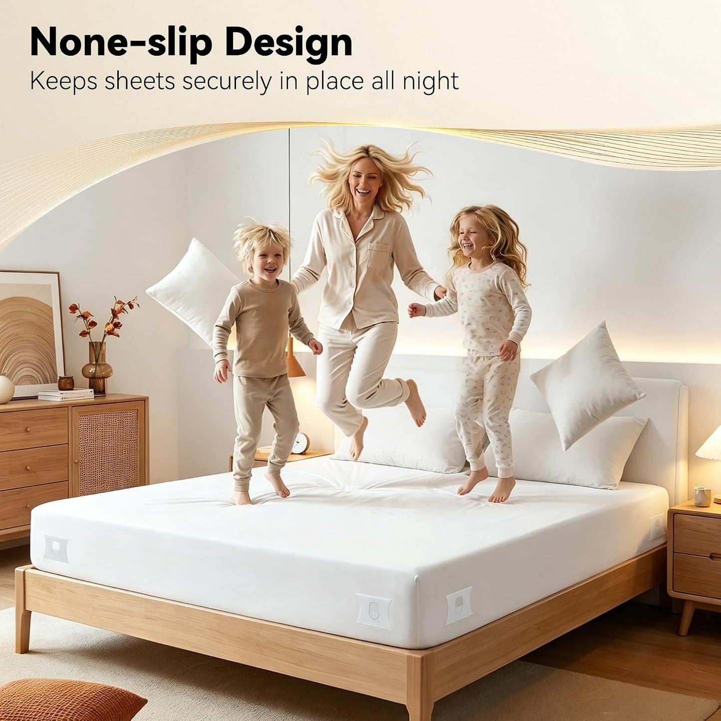 Bed Sheet Holders - Sheet Holder for Corners & Sides, 4Pcs Bed Sheet Holders for Heavy Duty Sheet Clips Fitted Universal Bed, Strong Elastic Sheet Straps & Grippers Lock Keep Sheets Tight