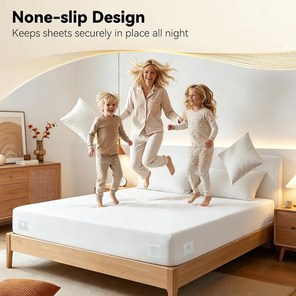 Bed Sheet Holders for Corners and Sides, 4Pcs Heavy Duty Sheet Straps & Grippers, Mattress Sheet Holder Keep Sheets Tight All Night, Universal Fit for Fitted Sheets, Queen King Twin RV
