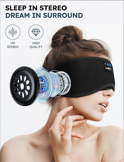 MUSICOZY 3D Sleep Headphones Bluetooth 5.4 Sleep Mask with HD Speakers