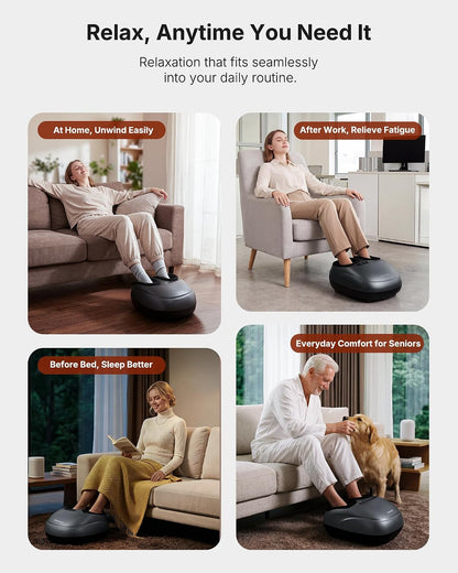 KNQZE Shiatsu Foot Massager with Heat for Plantar Fasciitis, FSA Eligible | Deep Kneading Shiatsu Massage, Multiple Heat & Compression Levels, Remote Control, Fits Men's Size 13, Gift for Women Men Mom