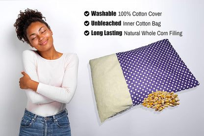 Microwavable Corn Filled Heating Pad and Cold Pack/Washable 100% Cotton Cover (Cross Hatch - Mint, 7.5in W x 11in L)