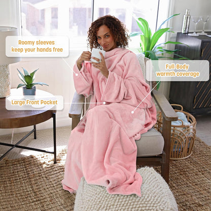 Catalonia Wearable Blanket with Sleeves for Women & Men, Fleece Wrap Throw | Cozy Sleeve Design for Hands-Free Comfort, Perfect for Reading, TV Time & Relaxing, Christmas & Birthday Gift