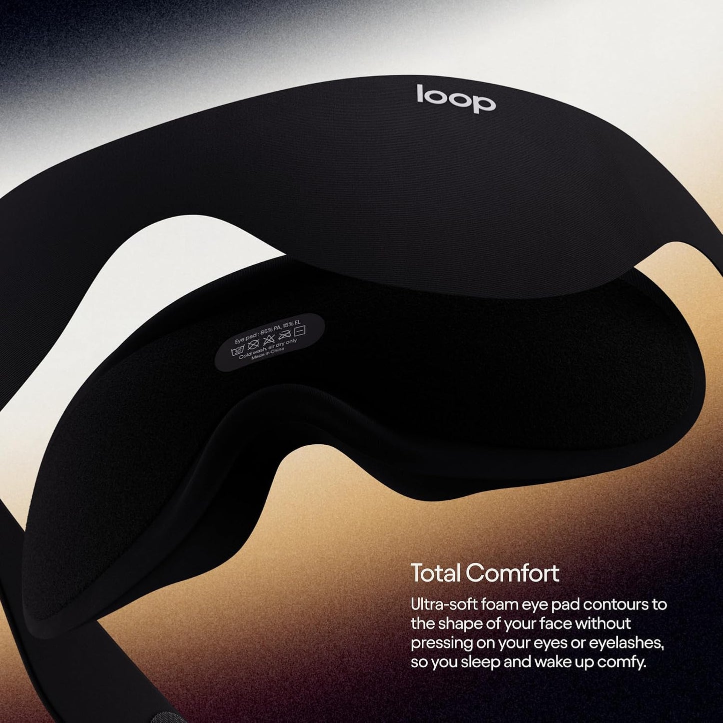 Loop Eclipse Sleep Mask – Premium Light-Blocking Eye Mask for Sleep | For Travel, Napping & Side Sleepers. Deeper Darkness for Easier Rest. Face-Hugging Fit with Eyelash Clearance