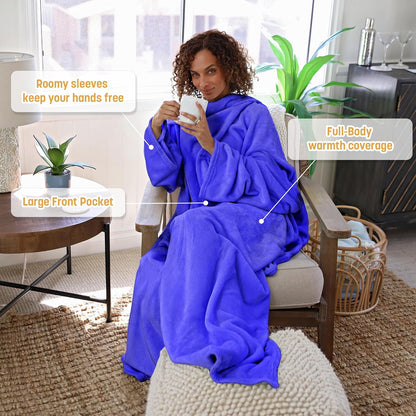 Catalonia Wearable Blanket with Sleeves for Women & Men, Fleece Wrap Throw | Cozy Sleeve Design for Hands-Free Comfort, Perfect for Reading, TV Time & Relaxing, Christmas & Birthday Gift