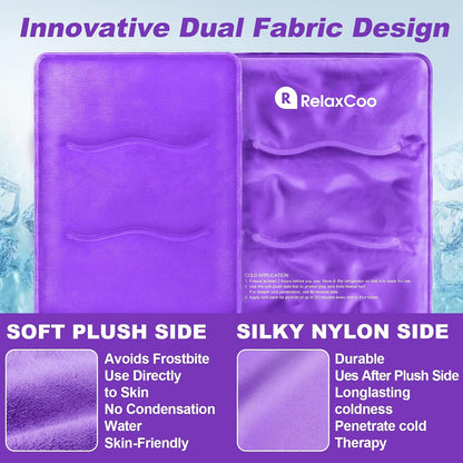 RelaxCoo Large Flexible Ice Pack for Injuries Reusable Gel, 11x14.5 Inches, Cold Compress for Hip, Shoulder, Knee, Back Pain, Swelling, Bruises, Surgery
