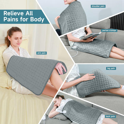 NBKLS Heating Pads for Back Neck Shoulder Pain, Electric Heating Pad Auto Shut Off, Fast Heat, Large Heating Pad Christmas Gift for Women Men, Birthday Gifts for Mom Dad (Blue)