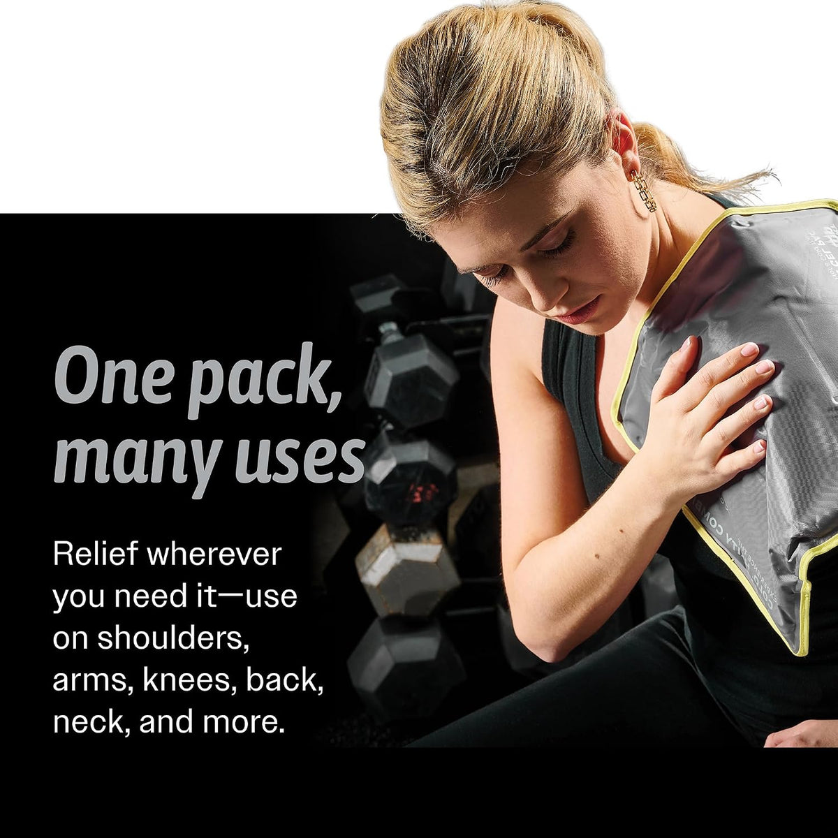 Hot & Cold Reusable Gel Pack Wrap for Neck/Shoulder/Back Pain Relief - Flexible Soft Compress - Ice & Heat Therapy for Rotator Cuff, Cervical, Pain, Swelling, Injuries and Surgery - Sport Temp