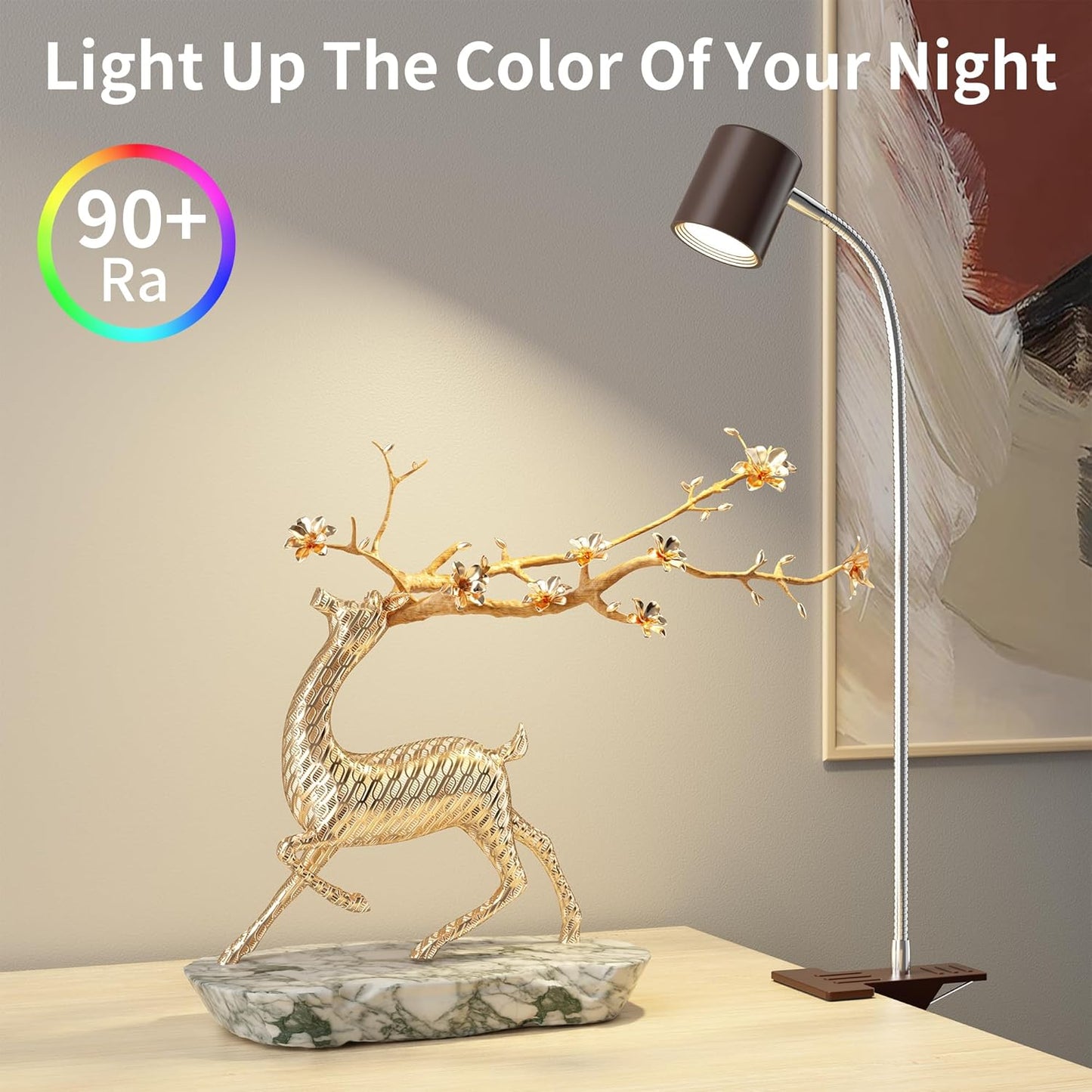 Desk Lamp USB Clip On Light,Book Lights for Reading at Night Clamp Light | 3 Color Modes,10 Brightness Clamp Light,360° Gooseneck LED Reading Light for Books in Bed,Eye-Care for Home Office,Headboards