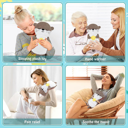 Microwave Heating Pad for Period Cramps,Otter Microwavable Heating Pad for Shoulder Neck Back Knee Pain Relief with Lavender Scented,Cute Otter Plush Toys Heat Pack for Women Kids Birthday