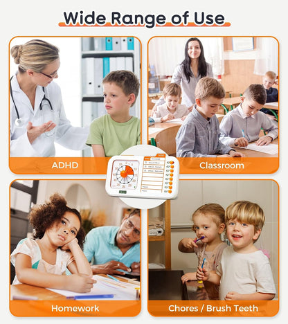 3-in-1 Visual ADHD Timer for Kids & Adults with Planning Board | Task Timer, Chore Chart & Visual Schedule Planner, Autism & ADHD Tools with Checklist for Homeschool Supplies, Home, School