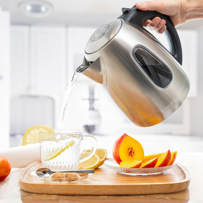 Mixpresso Electric Kettle Temperature Control, Hot Water Kettle Electric, Cordless 1 Liter Capacity, Keep Warm & LED Indicator, Auto-Shutoff, Boil-Dry Protection, Stainless Steel Electric Kettle
