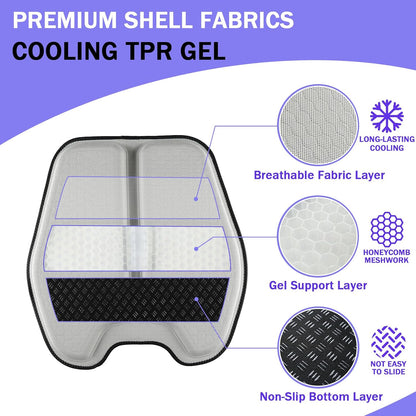 Soft Thin Gel Seat Cushion with 1 Inch Gel - Sciatica Relief
