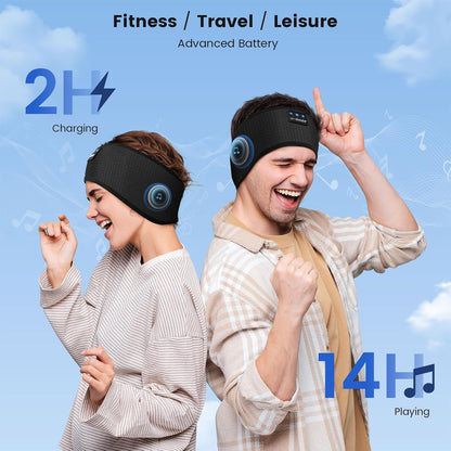 LC-dolida Sleep Headphones Bluetooth Headband Sleeping Wireless Headband Headphones with Thin HD Stereo Speakers Perfect for Side Sleepers, Sport, Yoga, Travel