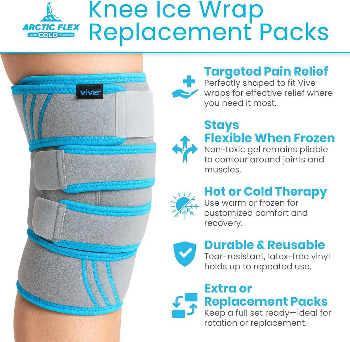 Arctic Flex Gel Replacement Packs - Ice Packs Reusable for Elbow Ice Brace