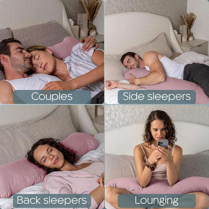 SleepCloud Weighted Body Pillow 6.5lbs, Cooling Tencel Cover, 41” x 10”