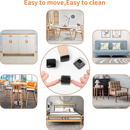 Chair Sliders for Carpet, 16PCS Furniture Sliders for Carpeted Floors & Hardwood Floors, Round Chair Glide Pads for Quickly and Easily Moving Furniture, Protect Floor(Clear, Fit 0.75"-1.1") | Chair Glides for Carpet & Hardwood Floor, Furniture Slides