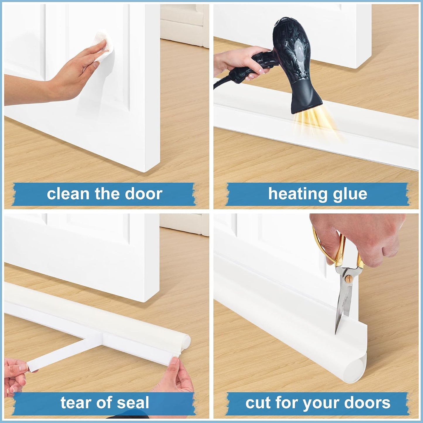 MAXTID Door Draft Stopper 36 Inch Black Adjustable Door Draft Blocker Front Door Draft Guard for Bottom of Doors Weather Stripping Door Seal Strip