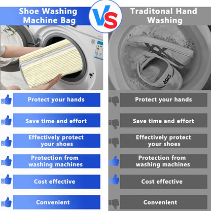 Reusable Shoe Washing Bag, 2-Pack Chenille Laundry Bag for Washer & Dryer. | Soft chenille fibers help deep clean sneakers while the hidden zipper keeps shoes secure and helps protect your washer.