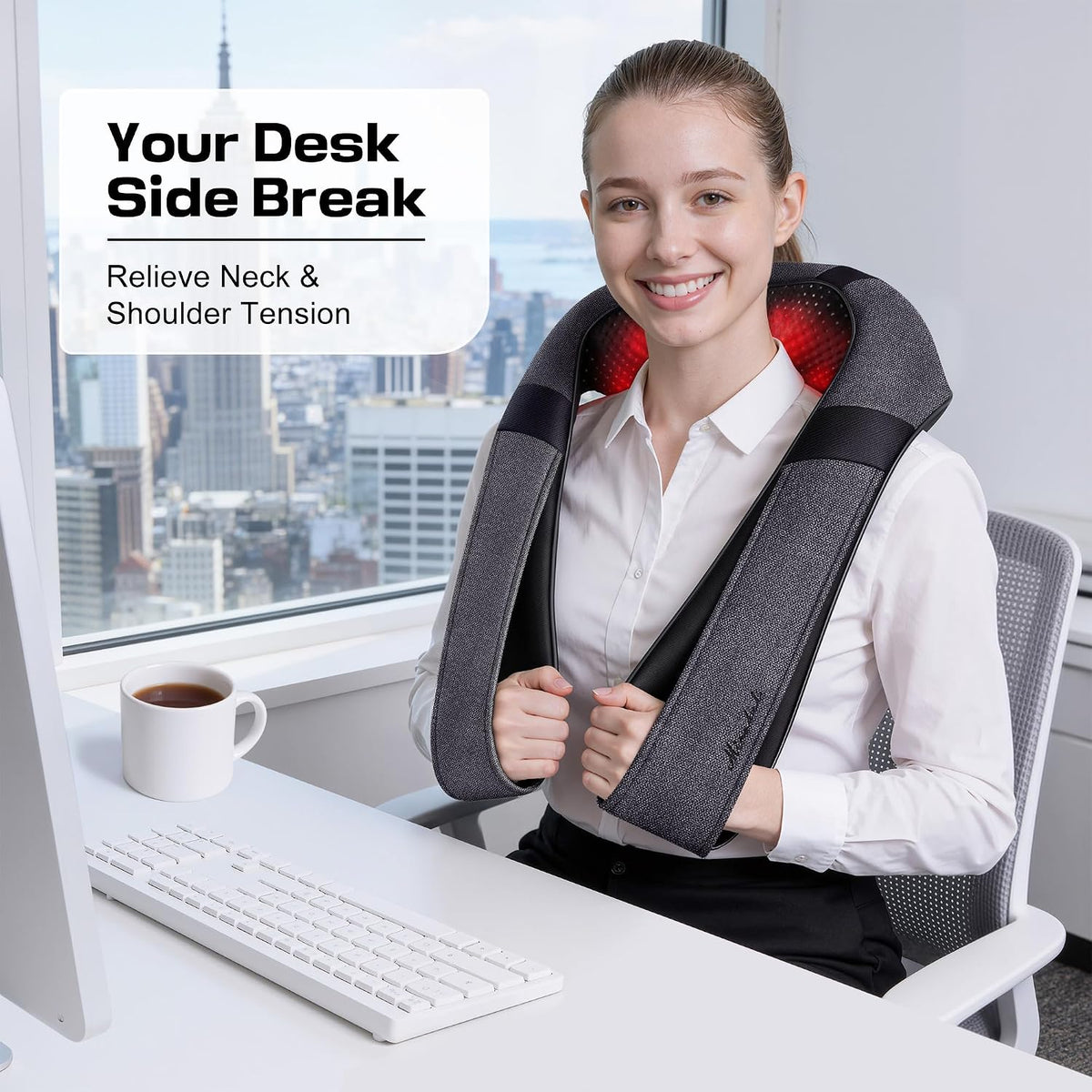Shiatsu Neck and Back Massager with Heat for Pain Relief Deep Tissue Gifts