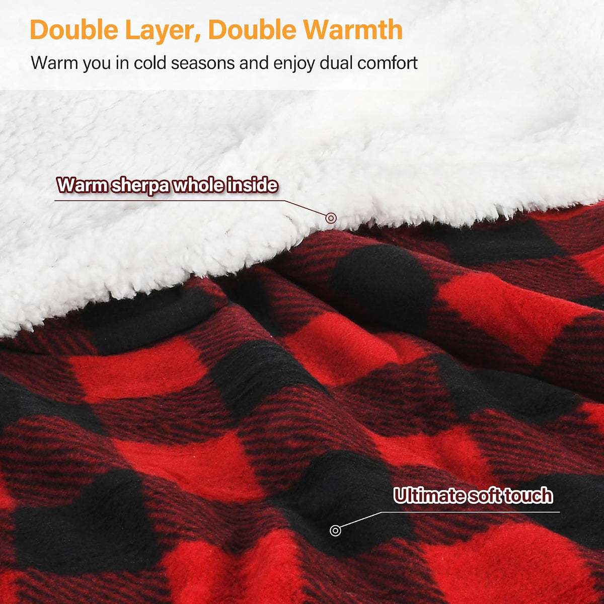 Catalonia Sherpa Wearable Blanket with Sleeves and Pocket for Adults