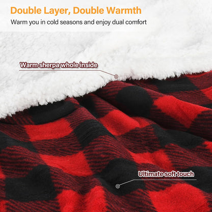 Catalonia Sherpa Wearable Blanket with Sleeves and Pocket for Adults