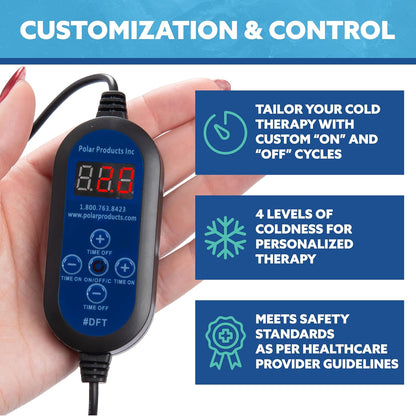 Polar Active Ice 3.0 | 9 QT Cold Therapy Ice Machine | Programmable Timer | Full Circumference Knee Pad | Cryotherapy Pain Relief System | Ace Bandage Style Compression