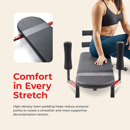 Sunny Health & Fitness Decompression Stretch Table for Back Pain Relief