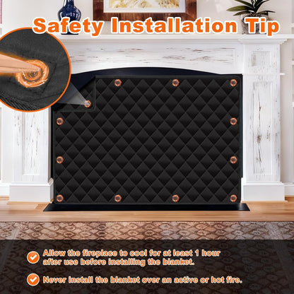 Magnetic Fireplace Draft Stopper Cover, Blocks Drafts & Heat Loss | 39.5x32 Inches, Stops Cold Drafts, Keeps Warm In, Energy Saving, Lowers Heating Cost, Magnetic, Fits Metal Fireplaces