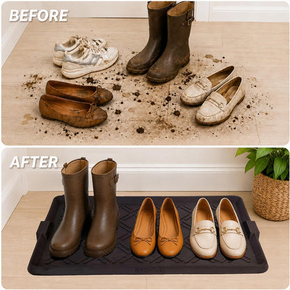 Boot Tray for Entryway, Rubber Shoe Mat, Waterproof Shoe Tray
