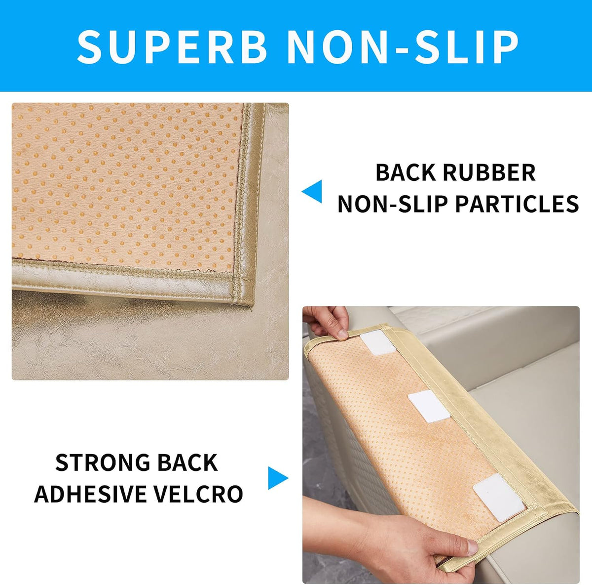 Non Slip Recliner Headrest Protector Washable Faux Leather Headrest Covers for Recliner Chair Waterproof Couch Head Rest Covers for Sofa,Furniture,Office Chair,Theater Seat