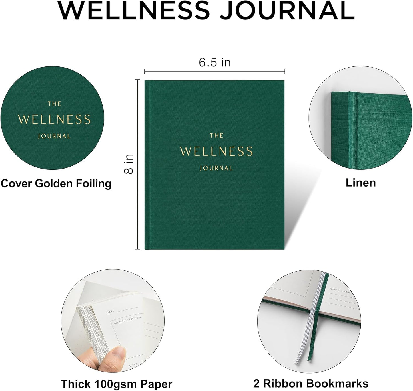 And Per Se Wellness Journal, Self Care & Daily Journal for Women, Mental Health Planner with Habit Tracker, Diet & Goals, Undated, Gift-Ready (Original Beige)