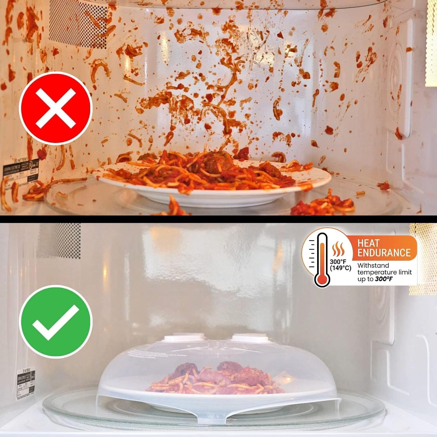 HOVER COVER Magnetic Microwave Splatter Cover for Food - 12-Inch - Gray | BPA-Free Lid, Vented Plate Guard with Steam Vents, Anti-Splash Microwave Lid, Dishwasher Safe, Space-Saving Magnetic Storage