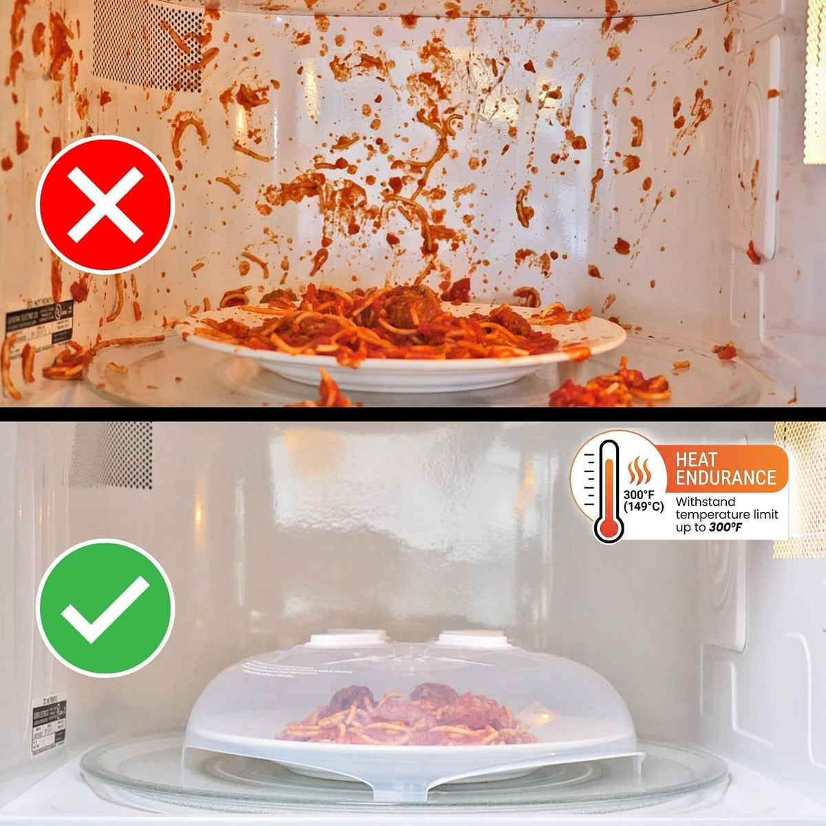 HOVER COVER Tall Magnetic Microwave Splatter Cover for Food, 12 Inch-Black