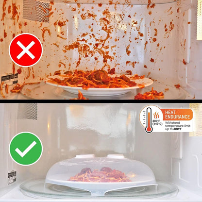 HOVER COVER Tall Magnetic Microwave Splatter Cover for Food, 12 Inch-Black