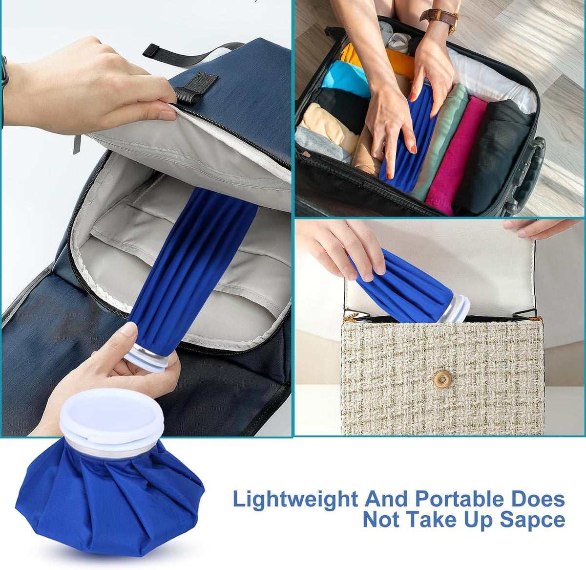 11" Large Ice Bag Pack with Wrap for Injuries, Upgrade Reusable Ice Packs, Effective Hot/Cold Therapy for Migraine, Shoulder, Neck, Knee Pain, No-Leak & Waterproof, Blue