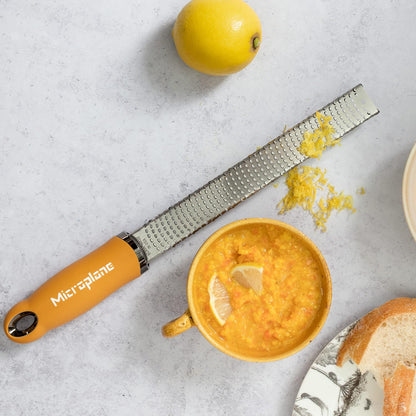 Premium Classic Series Zester - Lipstick Pink | Lemon Zester tool, Hard Cheese & Vegetable Grater | For Citrus, Parmesan Cheese, Garlic, Ginger, Nutmeg | Fine Stainless Steel Blade, Made in USA