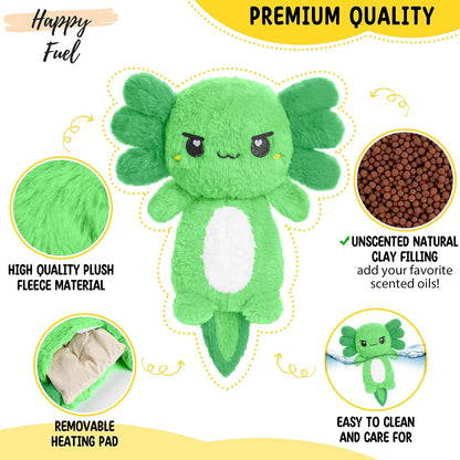 Axolotl Unscented 2Lbs Heating Pad for Neck Shoulders and Back Wrap Microwavable, Heatable 22.5" Cute Warm Stuffed Animals Neck Warmer - Axolotl Gifts for Women Girls and Kids