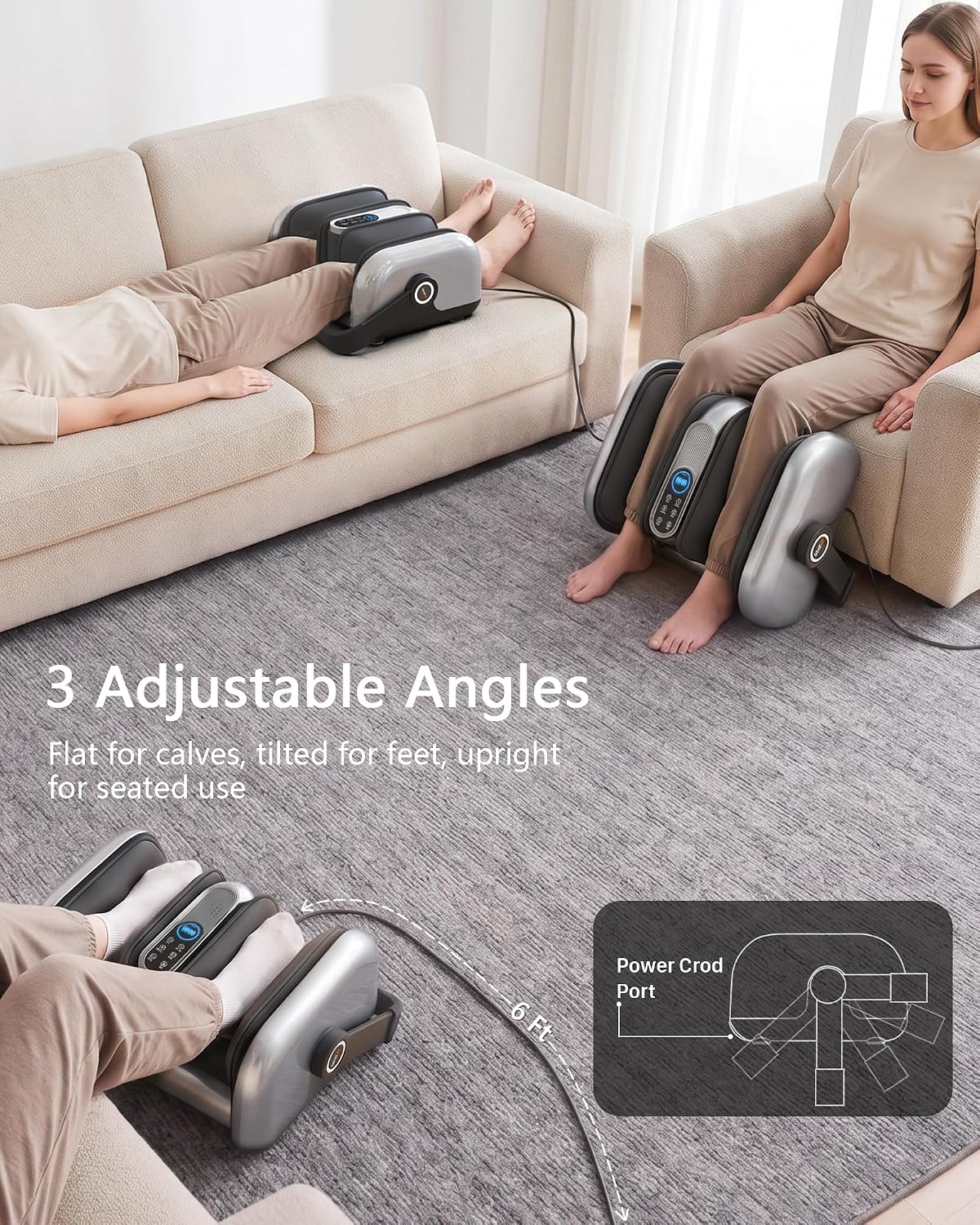JZBRAIN Pro Shiatsu Foot Massager with Heat for Plantar Fasciitis | L1-L9 Compression, Roller Kneading, Vibration, Soothing Heating, Remote Control, Adjustable Stand for Flat or Angled Use